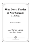 Turner Layton-Way Down Yonder in New Orleans,in A flat Major,for Voice&Pno