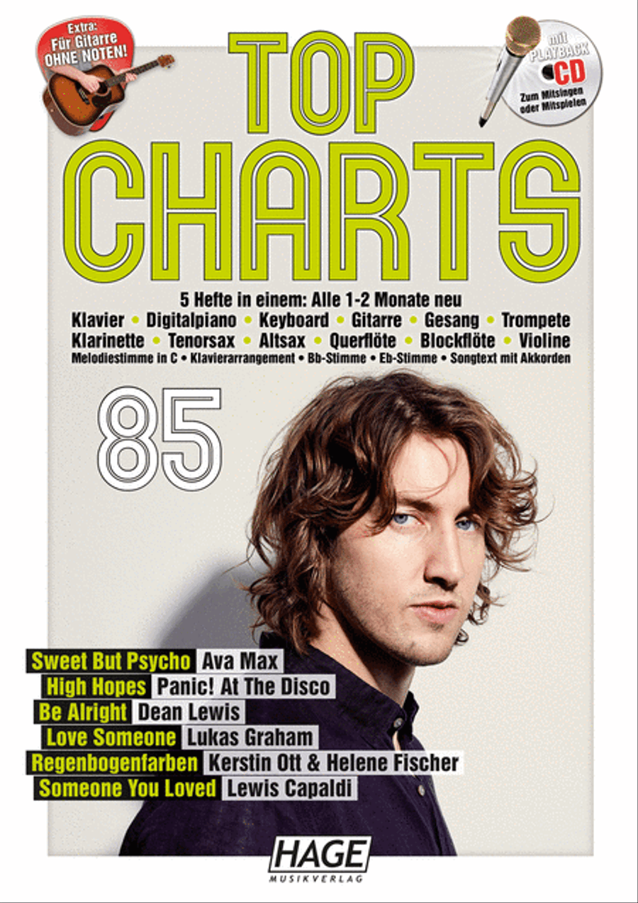 Top Charts 85 Piano, Vocal, Guitar scores gallery preview page 1