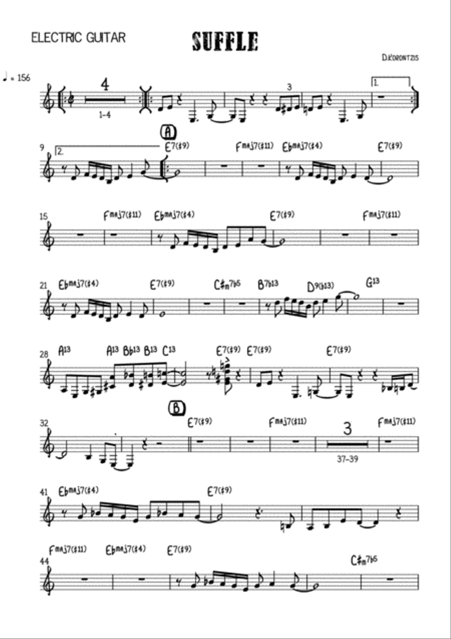 Jet Kung Shuffle Electric Guitar scores gallery preview page 1