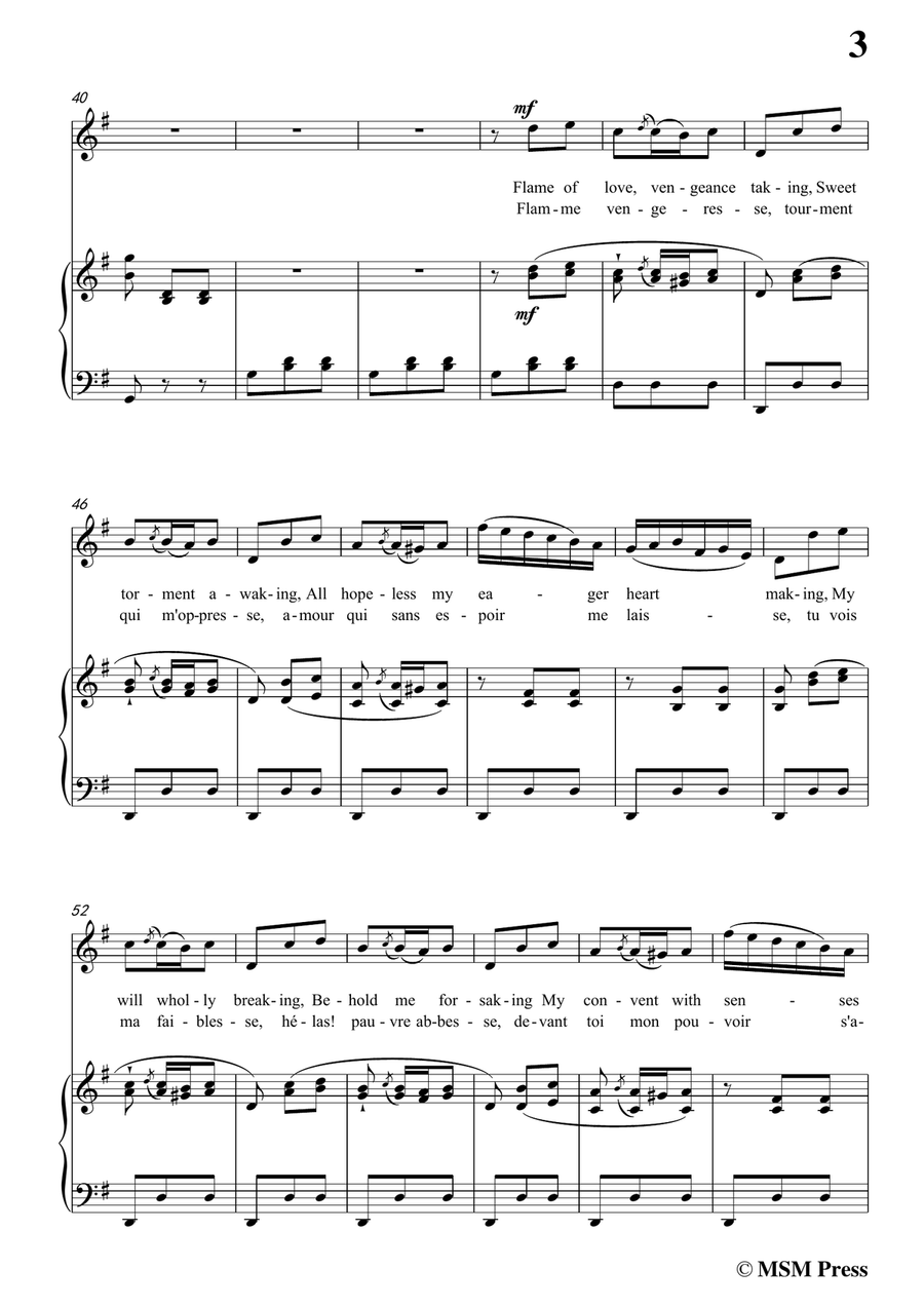 Auber-Flamme Vengeresse,from'Le Domino Noir',in a minor,for Voice and Piano Piano, Vocal scores gallery preview page 5