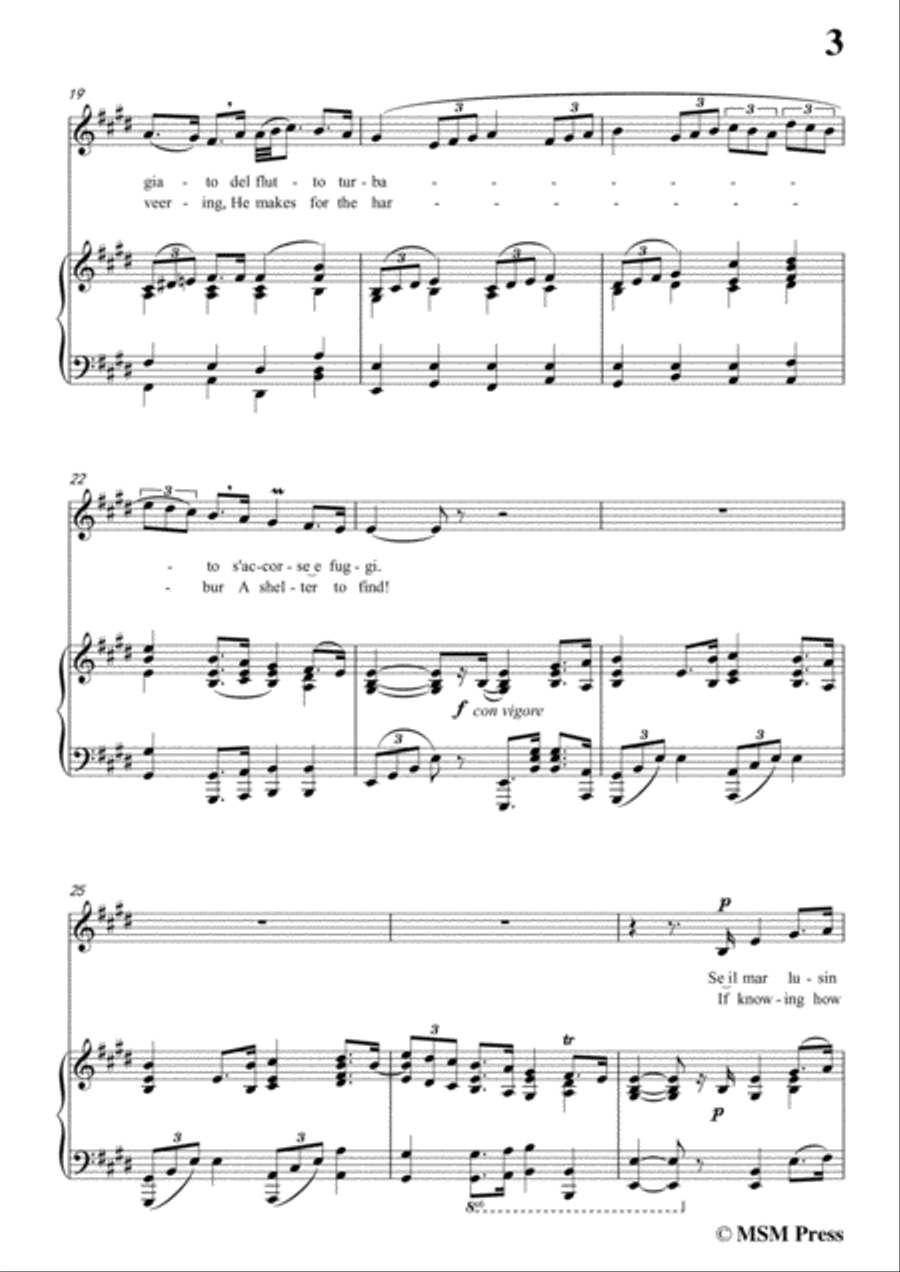 Bononcini Giovanni-L'esperto nocchiero(Version I),from 'Astarte',in E Major,for Voice and Piano Voice Solo scores gallery preview page 5