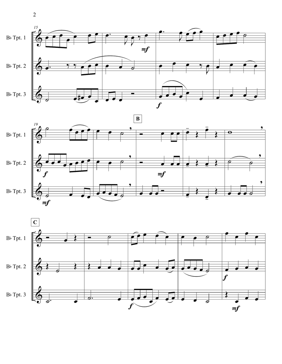 Easter Hymn for Trumpet Trio Trumpet Trio scores gallery preview page 2