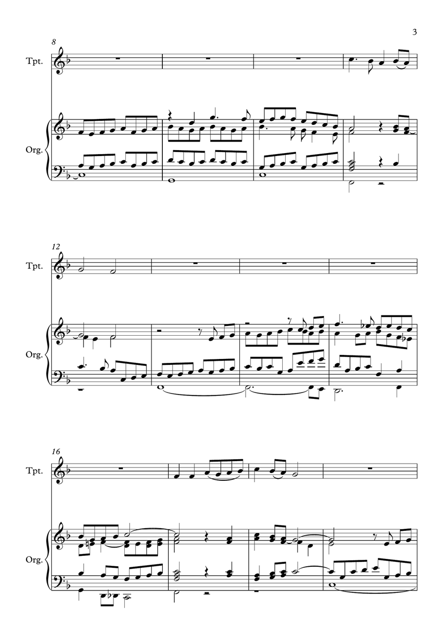 Hail The Day That Sees Him Rise, for Trumpet and Organ Trumpet Solo scores gallery preview page 3