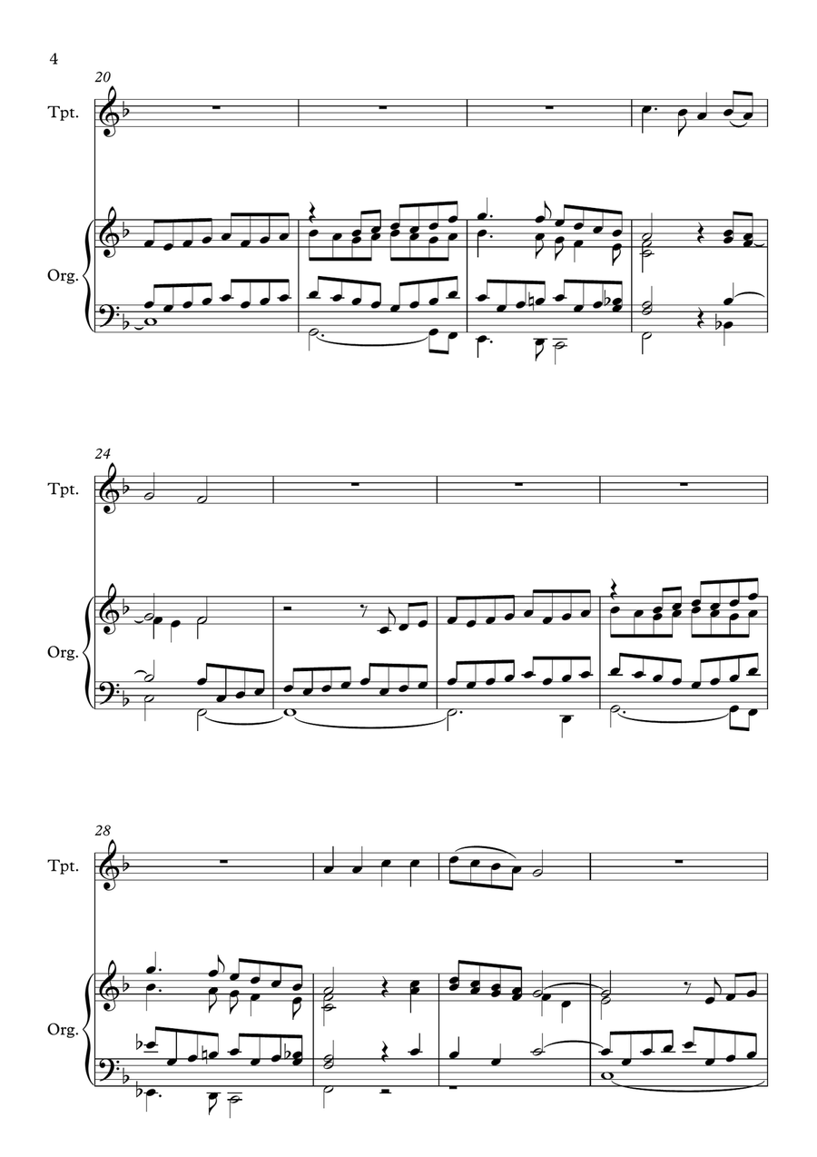 Hail The Day That Sees Him Rise, for Trumpet and Organ Trumpet Solo scores gallery preview page 4