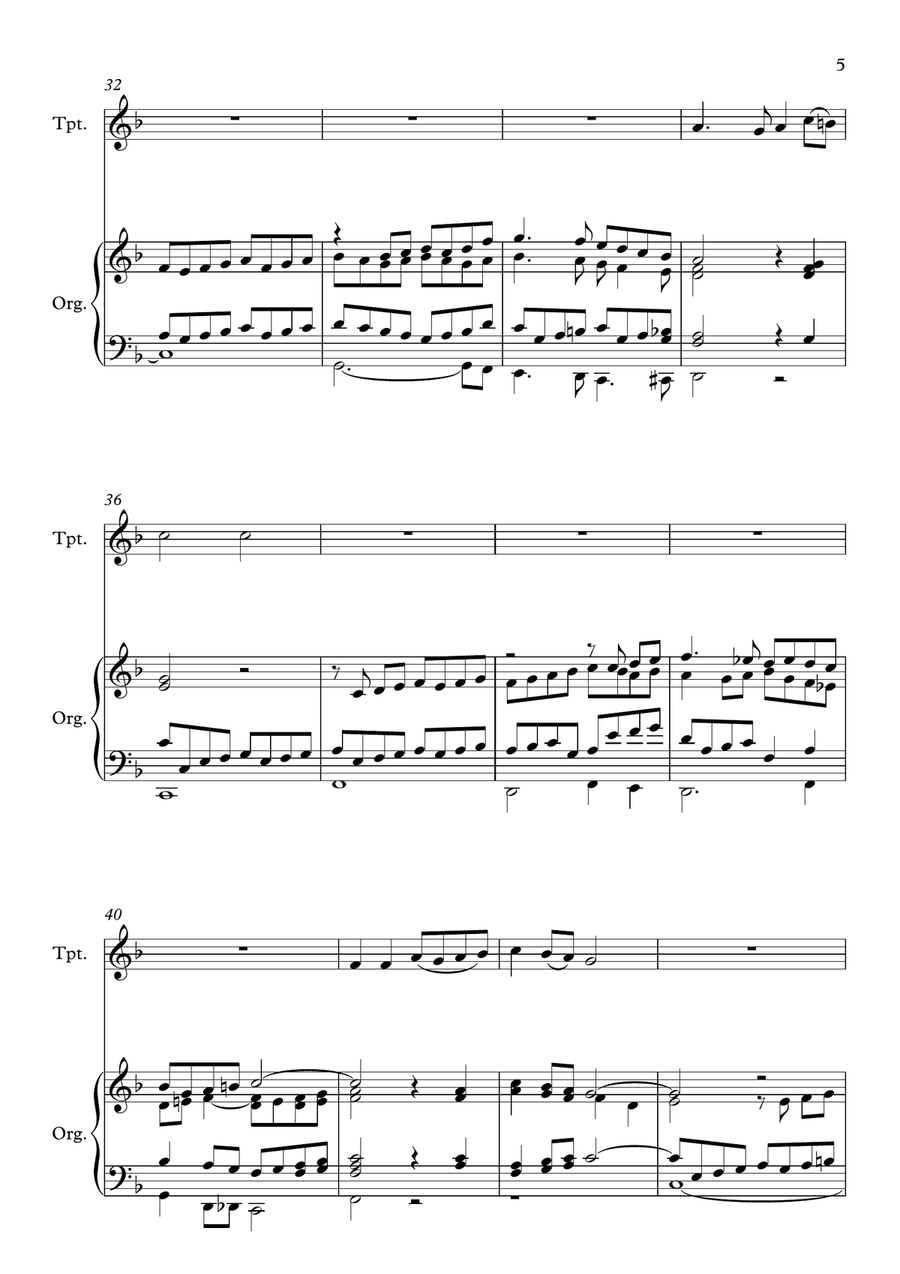 Hail The Day That Sees Him Rise, for Trumpet and Organ Trumpet Solo scores gallery preview page 5