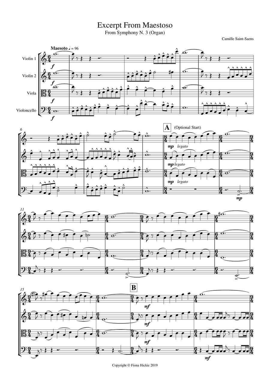 Excerpt From Maestoso Excerpt From Maestoso String Quartet scores gallery preview page 2