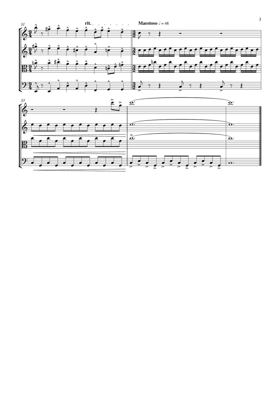 Excerpt From Maestoso Excerpt From Maestoso String Quartet scores gallery preview page 4