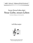 HENSEL: Neue Liebe, neues Leben (transposed to B-flat major)