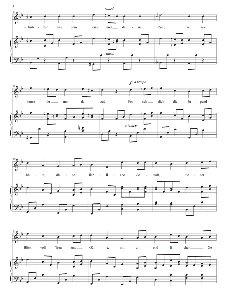HENSEL: Neue Liebe, neues Leben (transposed to B-flat major) Piano, Vocal scores gallery preview page 3