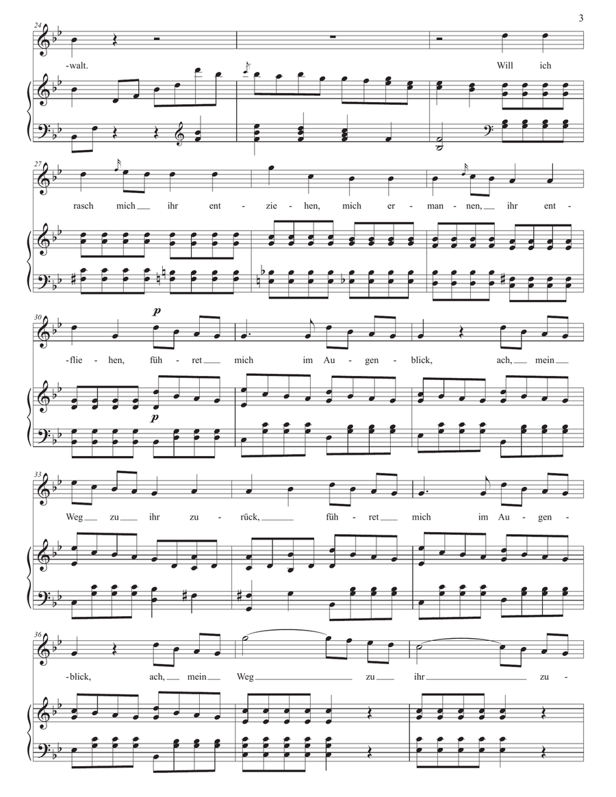 HENSEL: Neue Liebe, neues Leben (transposed to B-flat major) Piano, Vocal scores gallery preview page 4