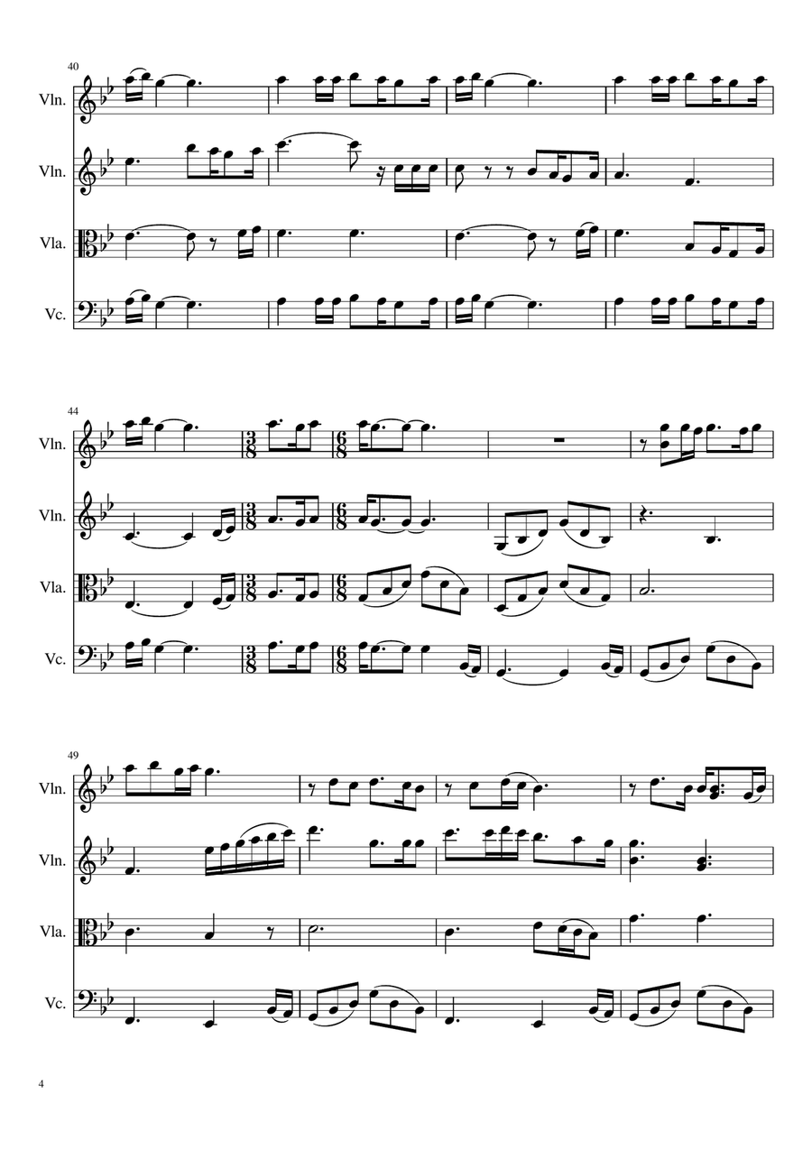 Nothing Else Matters String Quartet scores gallery preview page 4