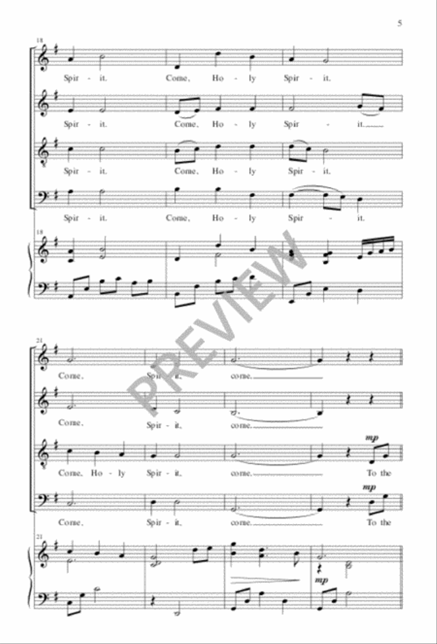 Like the Murmur of the Dove's Song 4-Part scores gallery preview page 6