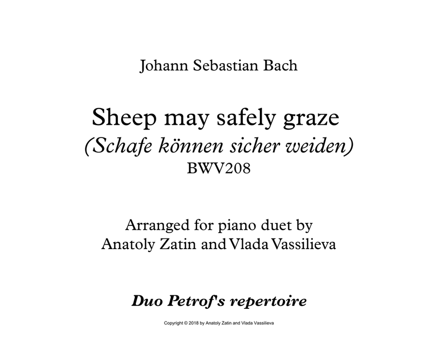 Sheep may safely graze, for piano duet Piano Duet scores gallery preview page 2