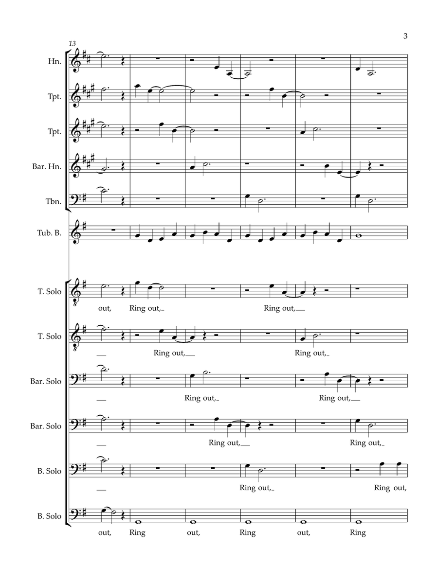 W L Larsen - Ring Out, Wild Bells TTBB scores gallery preview page 5