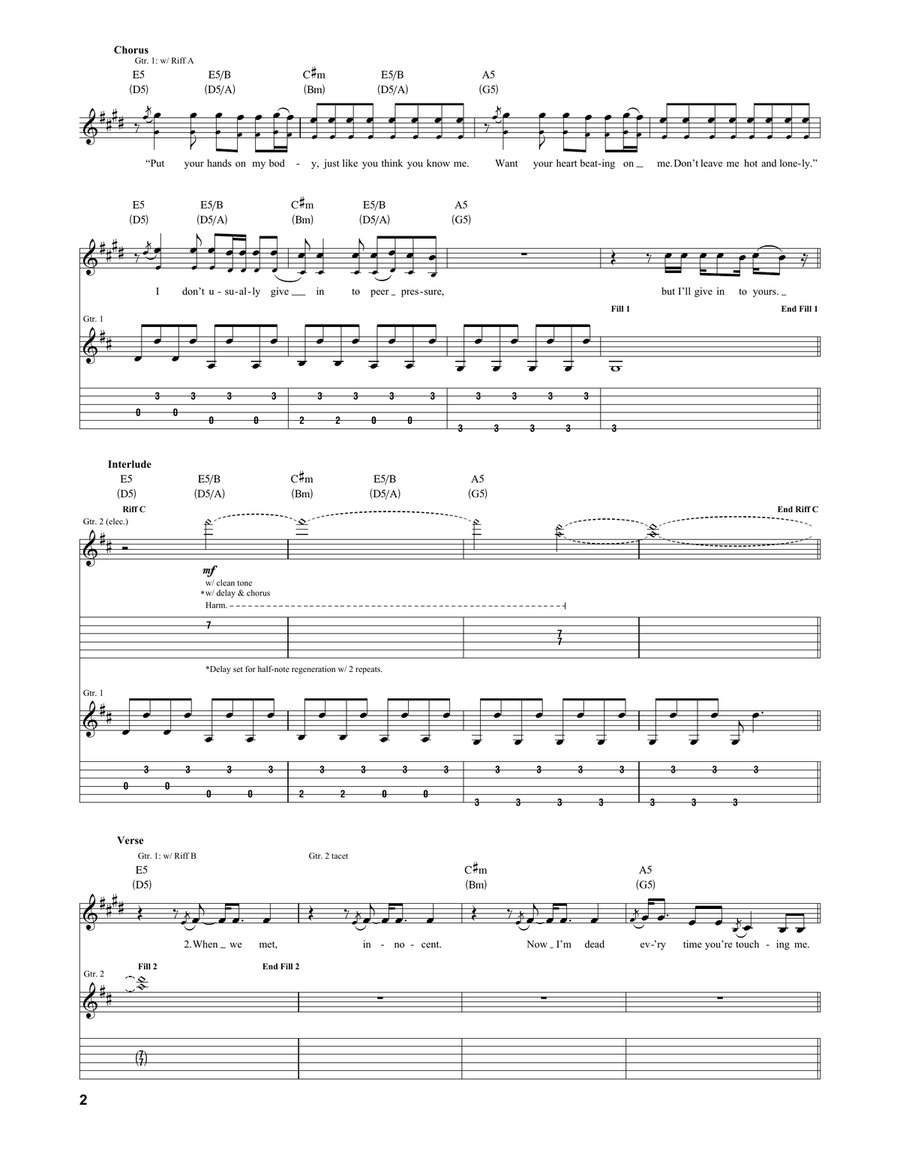 Peer Pressure (feat. Julia Michaels) Acoustic Guitar scores gallery preview page 2