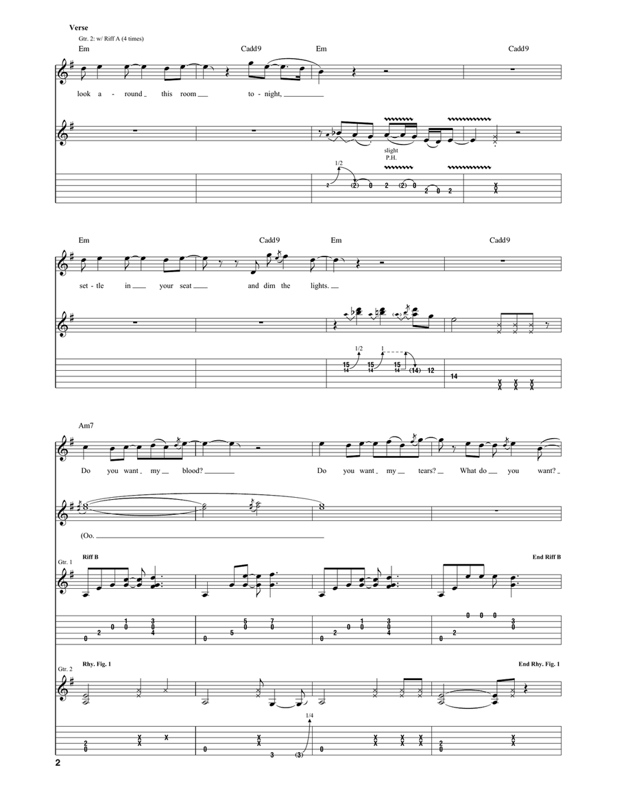 What Do You Want From Me What Do You Want From Me Guitar Tablature scores gallery preview page 2