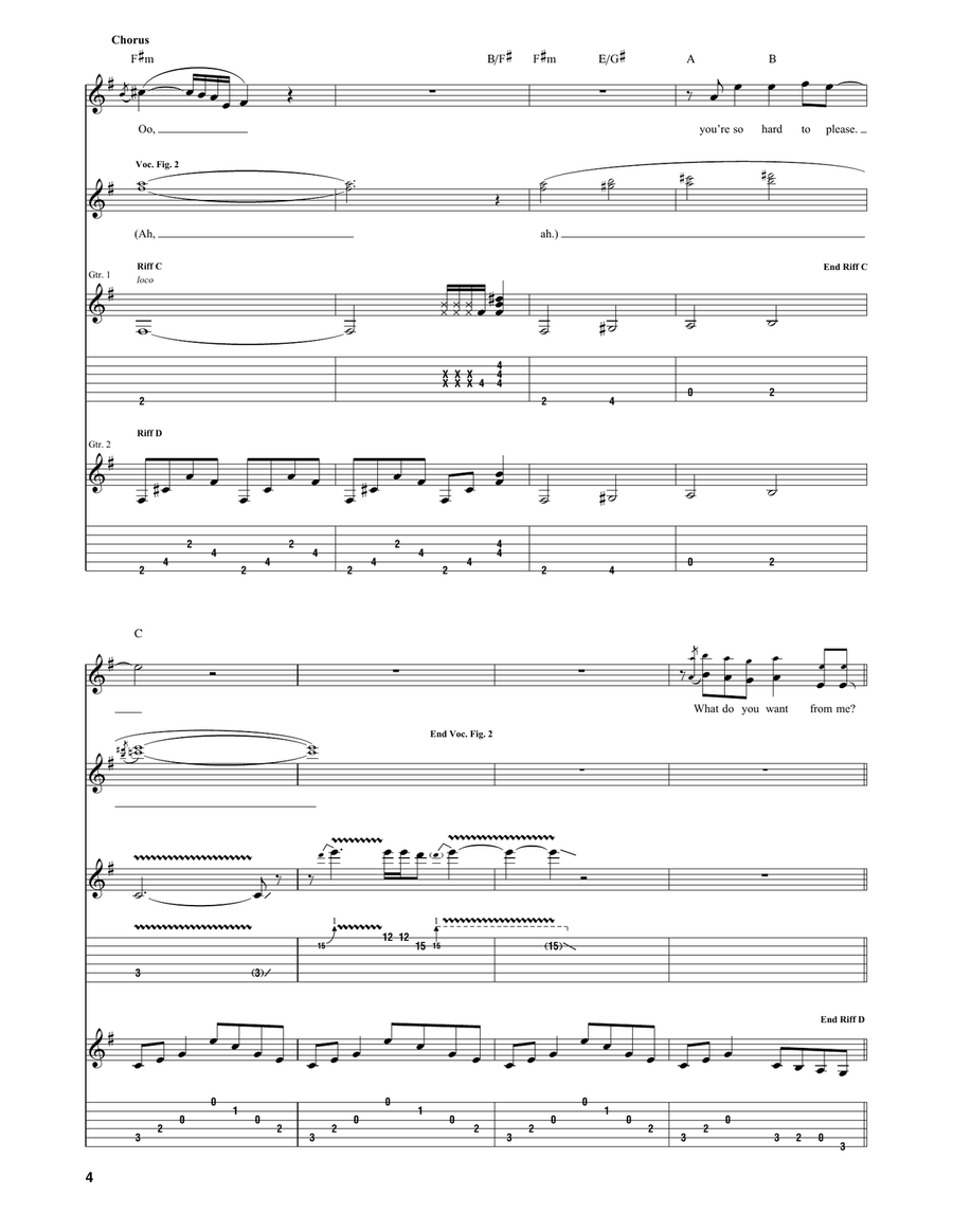 What Do You Want From Me What Do You Want From Me Guitar Tablature scores gallery preview page 4