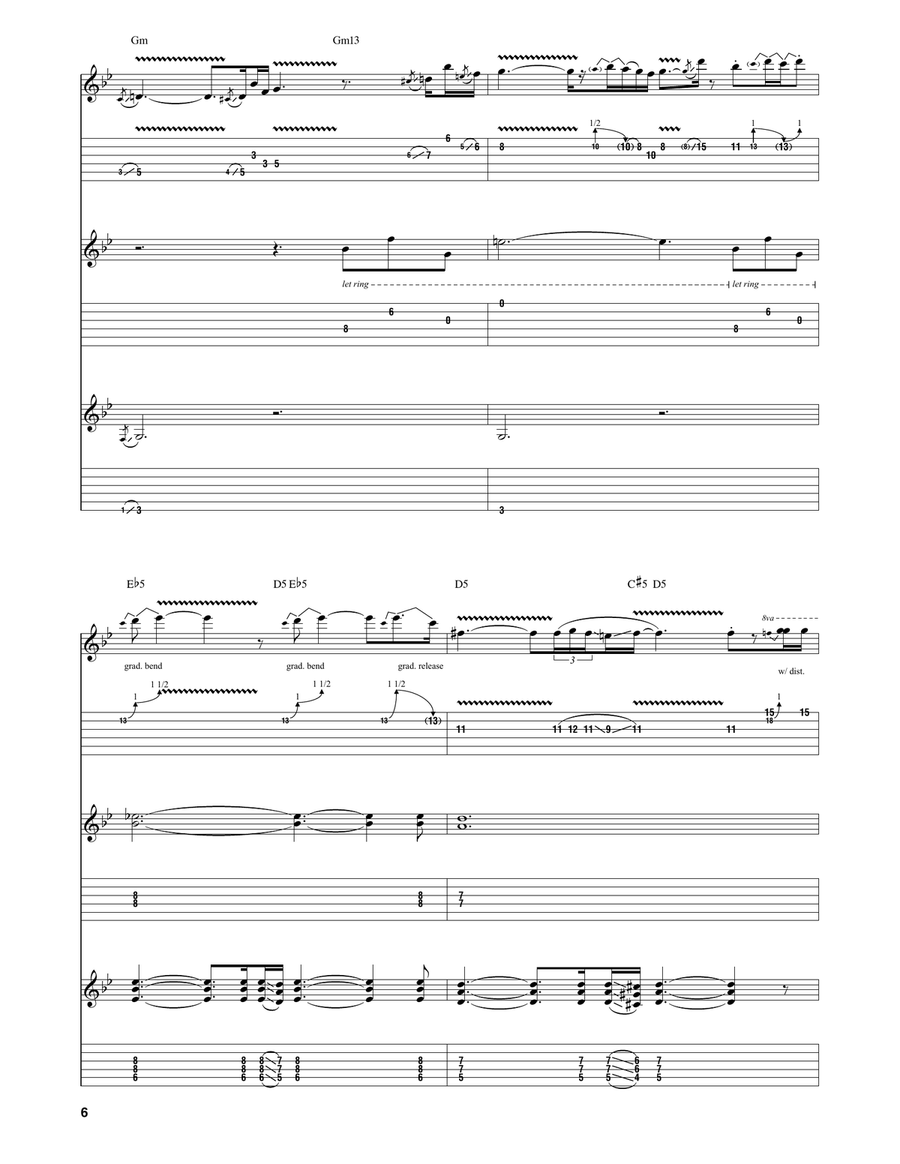 Shine On You Crazy Diamond (Parts 1-5) Guitar Tablature scores gallery preview page 6