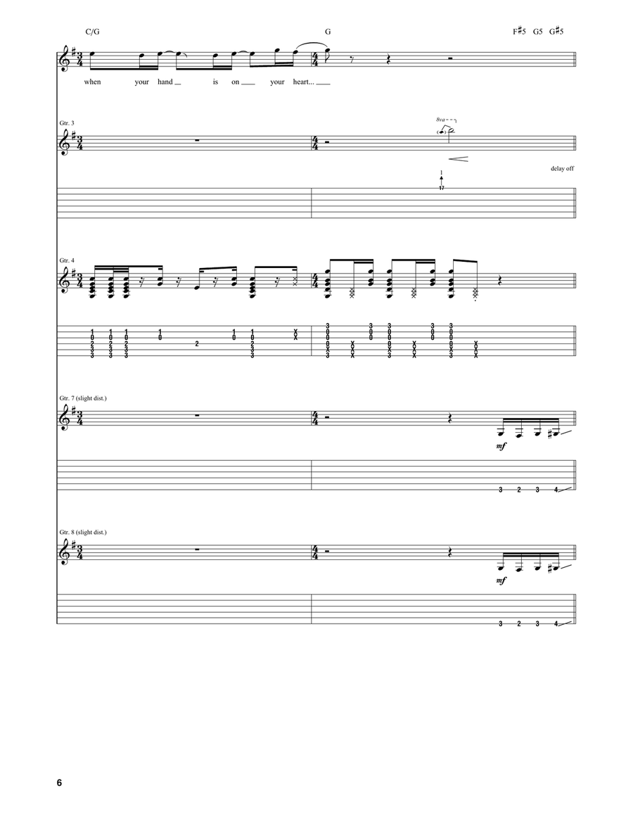 Pigs (Three Different Ones) Guitar Tablature scores gallery preview page 6