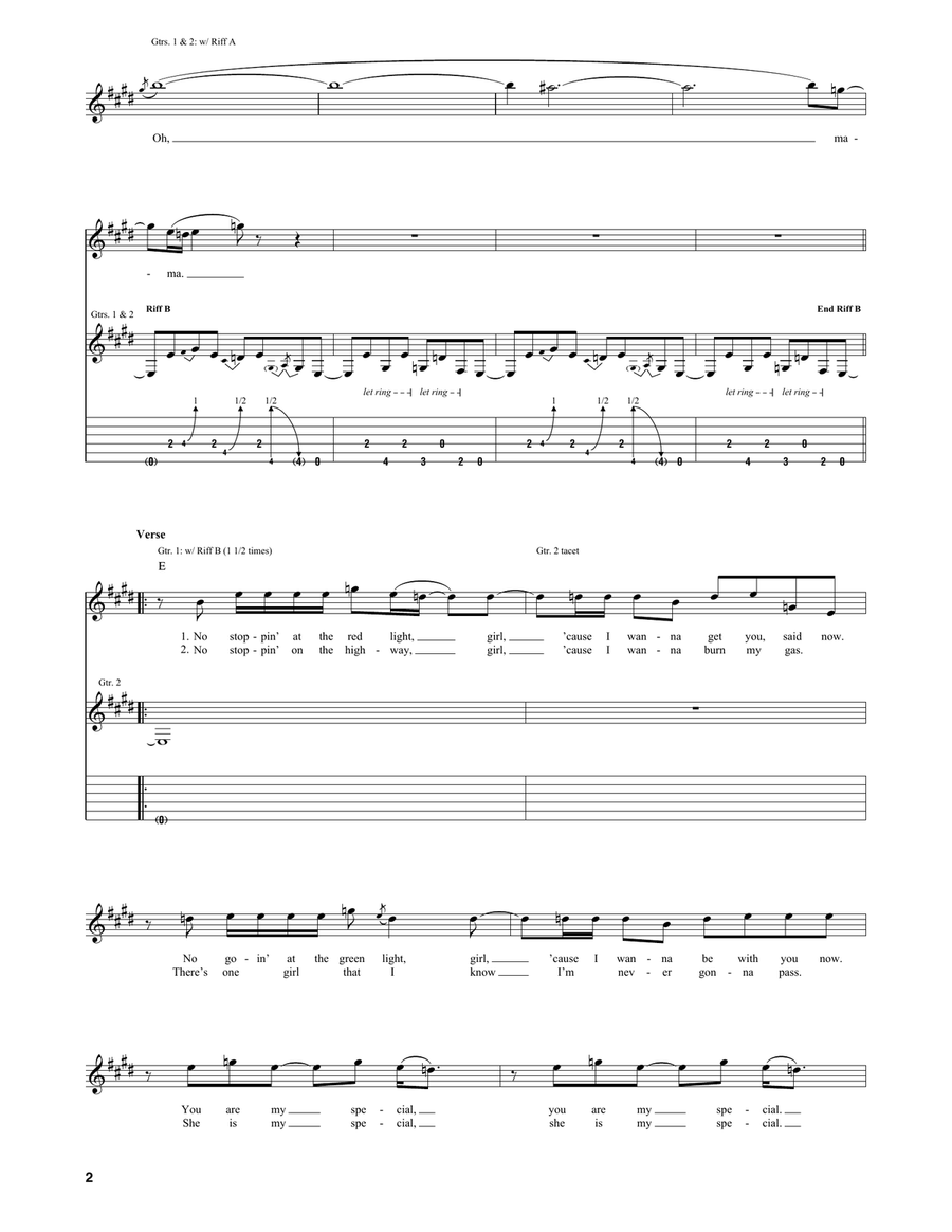 Highway Tune Highway Tune Guitar Tablature scores gallery preview page 2