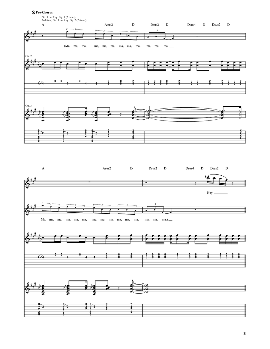 Flower Power Flower Power Guitar Tablature scores gallery preview page 3