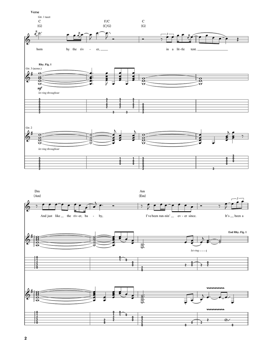A Change Is Gonna Come A Change Is Gonna Come Guitar Tablature scores gallery preview page 2