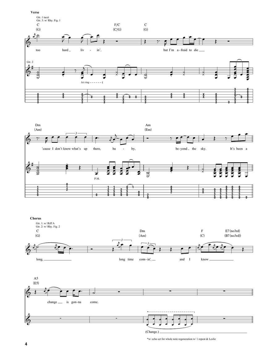 A Change Is Gonna Come A Change Is Gonna Come Guitar Tablature scores gallery preview page 4