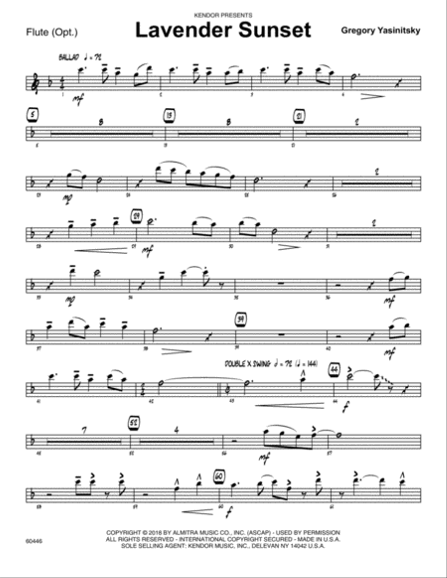 Lavender Sunset - Flute Flute scores gallery preview page 1