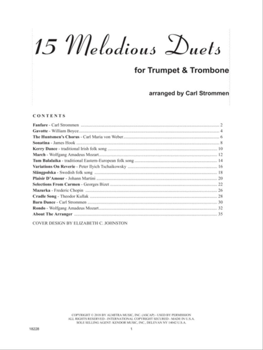 15 Melodious Duets Brass Duet scores gallery preview page 1