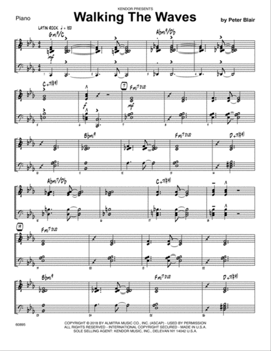 Walking The Waves - Piano Easy Piano scores gallery preview page 1