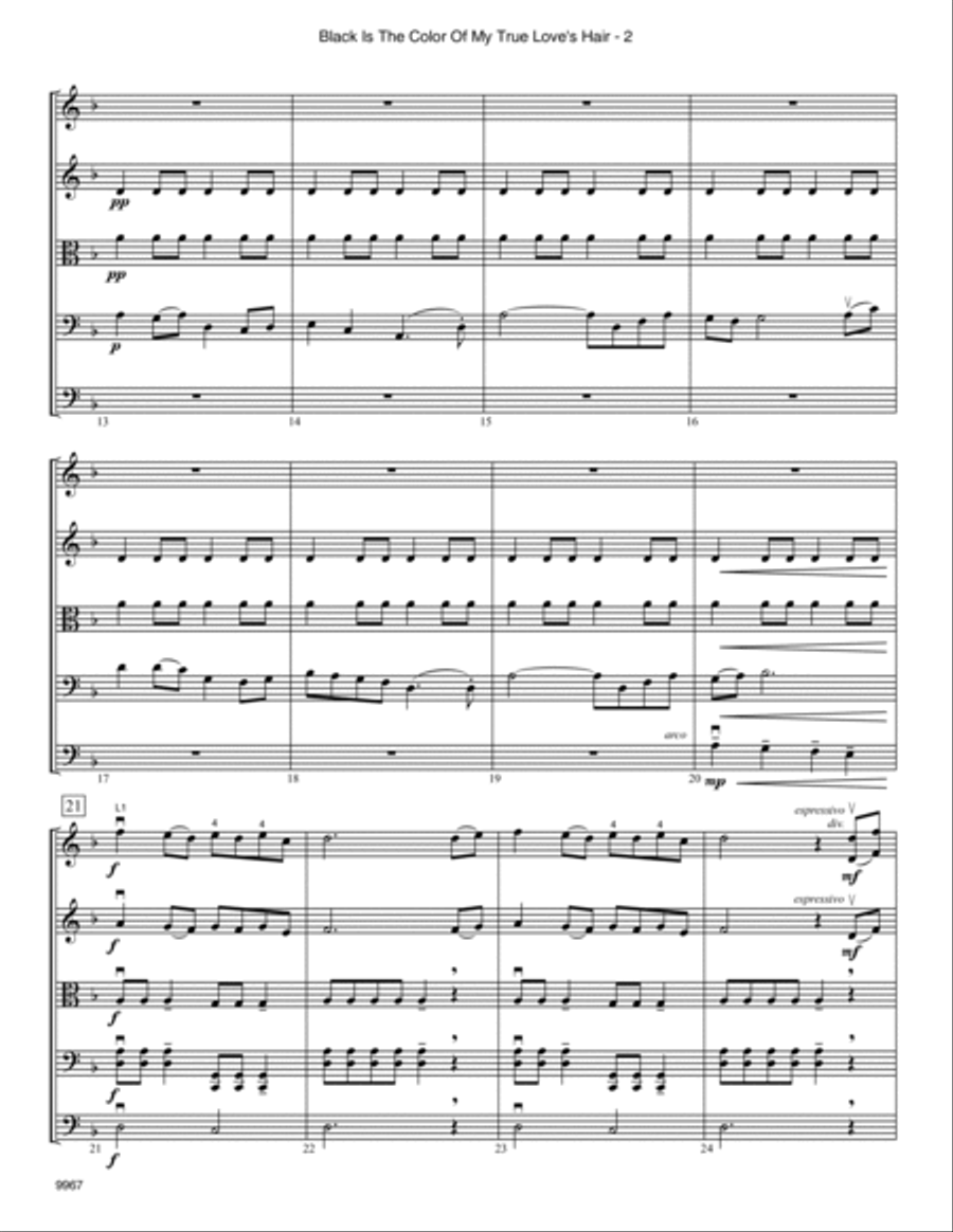 Black Is The Color of My True Love's Hair - Full Score Score scores gallery preview page 2