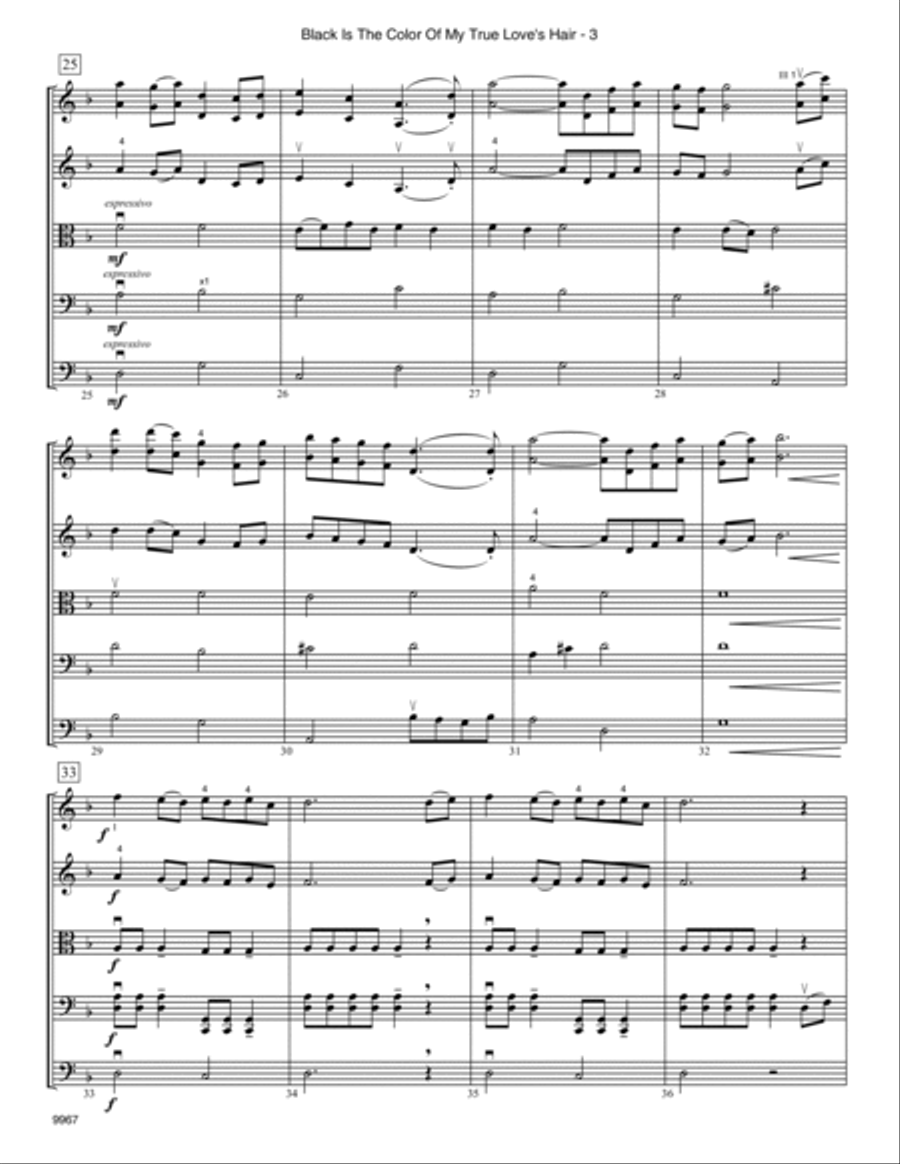 Black Is The Color of My True Love's Hair - Full Score Score scores gallery preview page 3