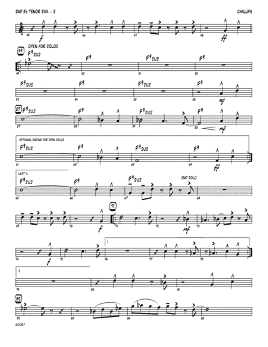 Chalupa - 2nd Bb Tenor Saxophone Tenor Saxophone scores gallery preview page 2