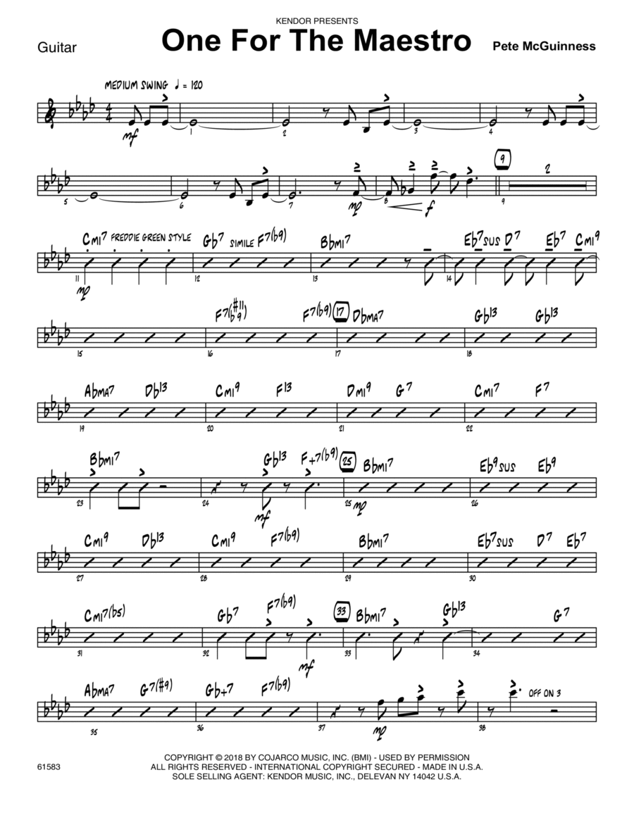 One For The Maestro - Guitar Electric Guitar scores gallery preview page 1