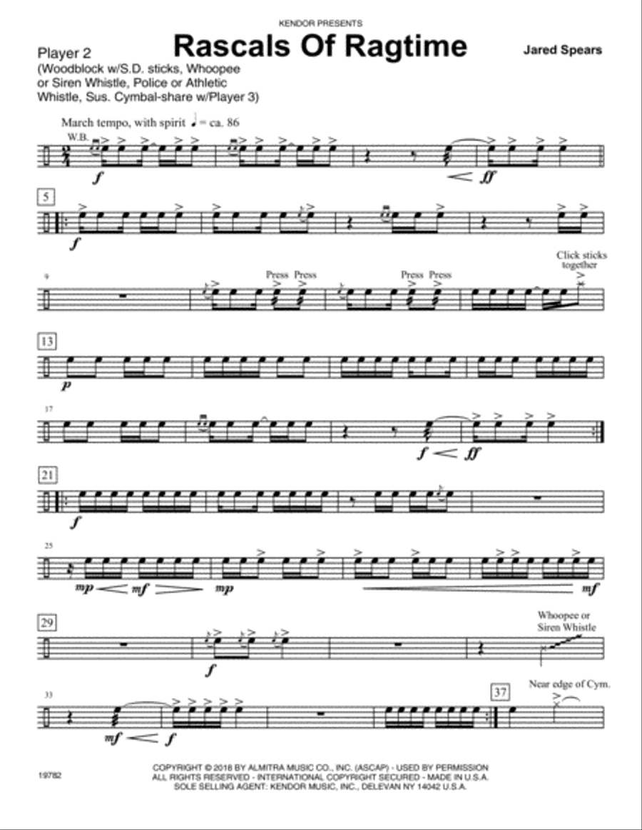 Rascals Of Ragtime - Percussion 2 Percussion scores gallery preview page 1