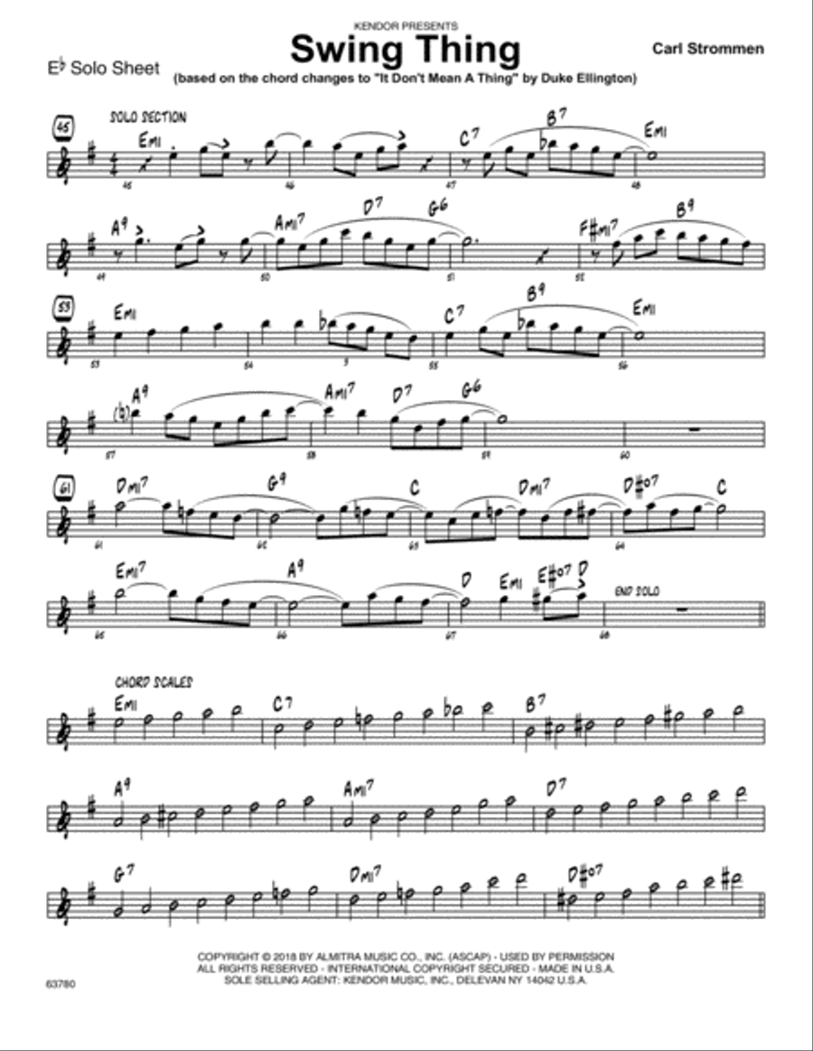 Swing Thing - Eb Solo Sheet Part scores gallery preview page 1