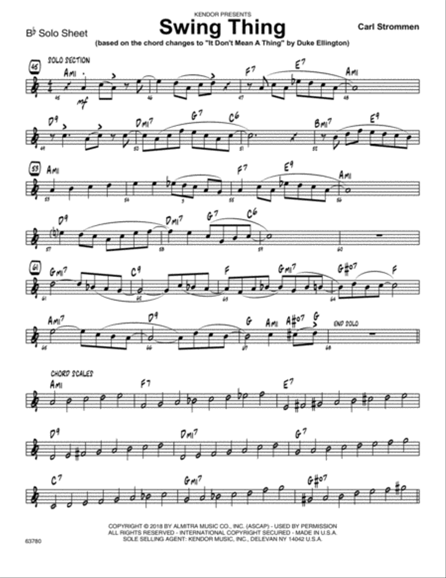 Swing Thing - Bb Solo Sheet Part scores gallery preview page 1