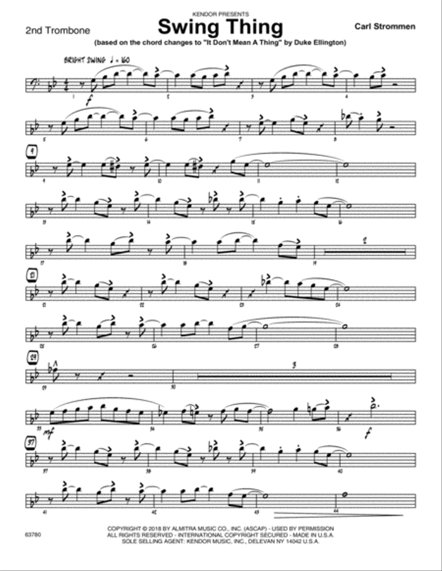 Swing Thing - 2nd Trombone Trombone scores gallery preview page 1