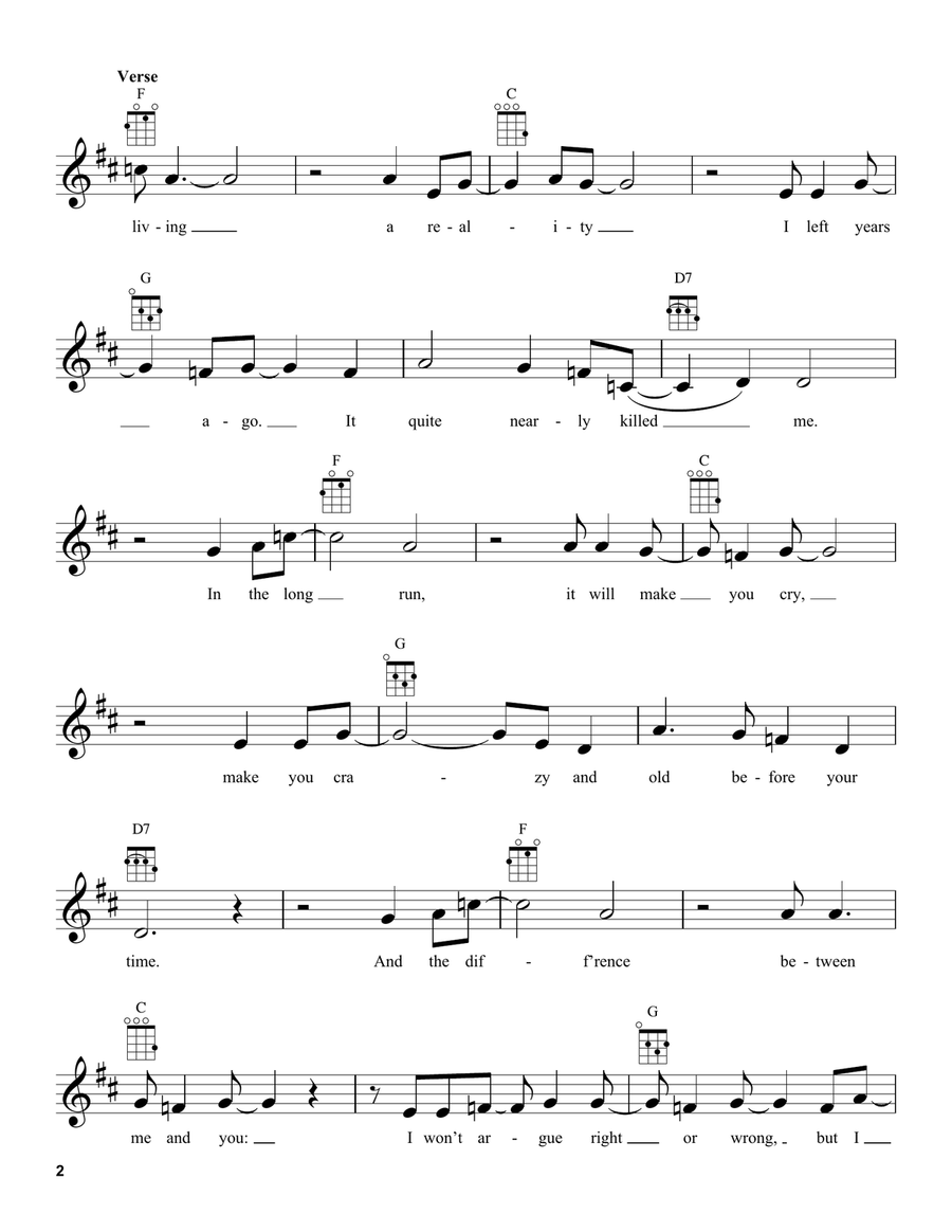 You Don't Have To Cry Ukulele scores gallery preview page 2