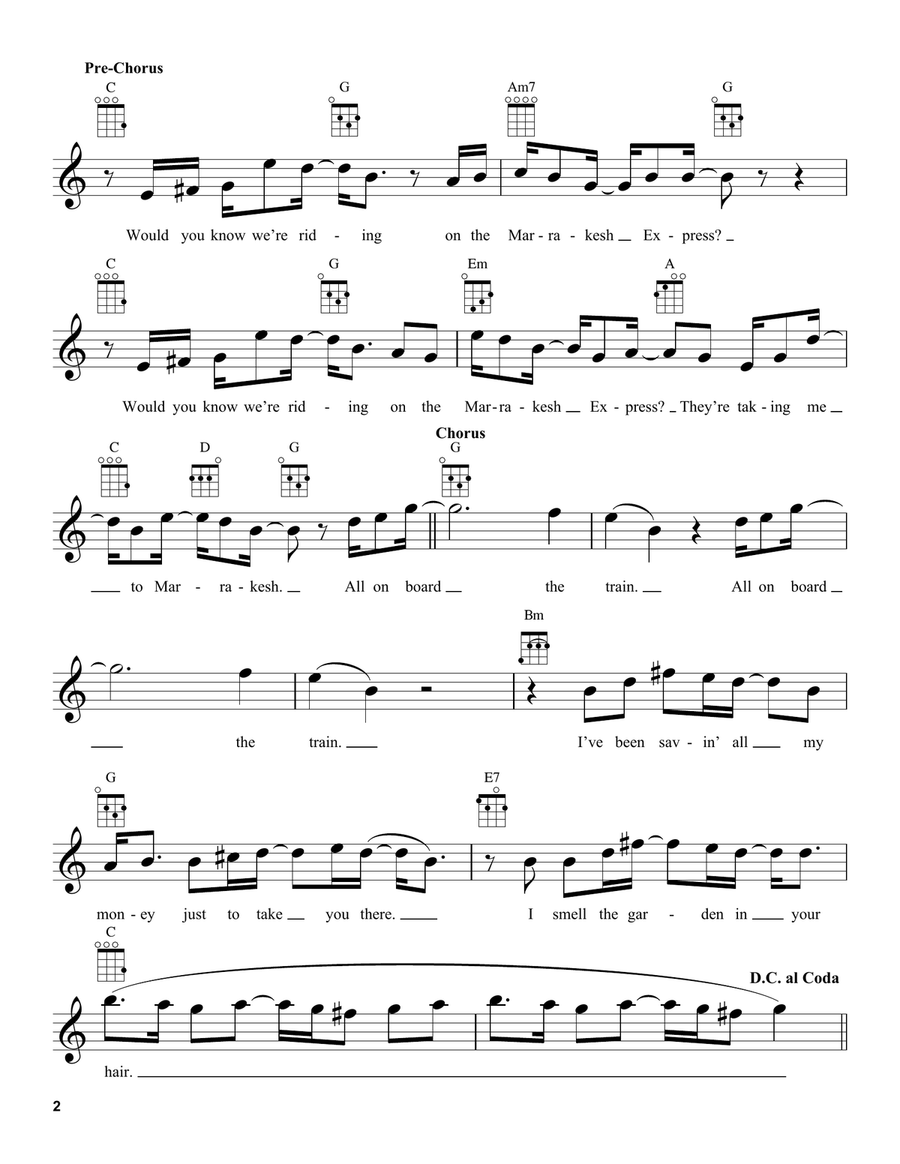 Marrakesh Express Marrakesh Express Ukulele scores gallery preview page 2