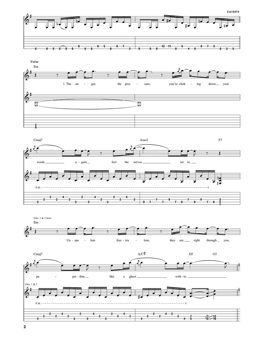 Paralyzed Paralyzed Guitar Tablature scores gallery preview page 2