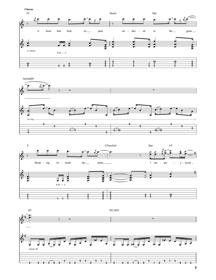 Paralyzed Paralyzed Guitar Tablature scores gallery preview page 3