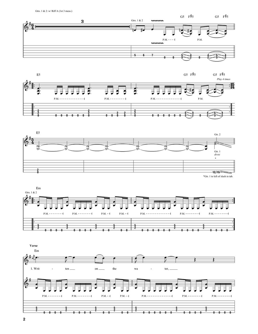 Fall Into The Light Guitar Tablature scores gallery preview page 2