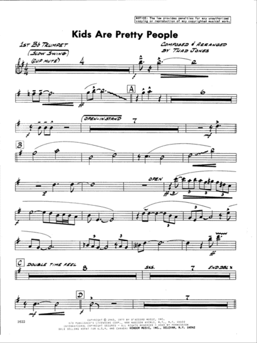 Kids Are Pretty People - 1st Bb Trumpet B-Flat Trumpet scores gallery preview page 1