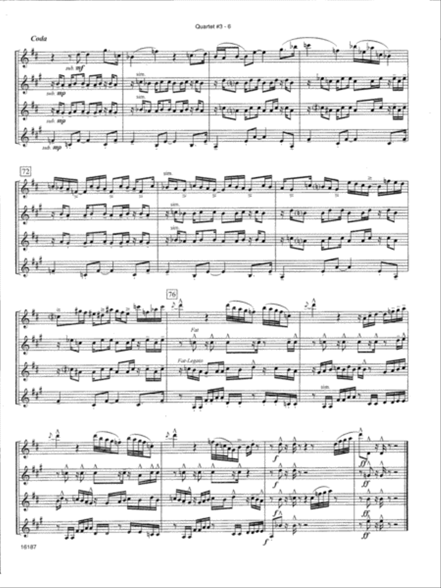 Quartet #3 - Full Score Woodwind Ensemble scores gallery preview page 6