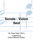 Sonate - Violon Seul