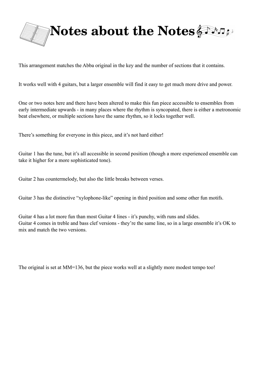 Mamma Mia by ABBA Guitar Ensemble - Digital Sheet Music page 3