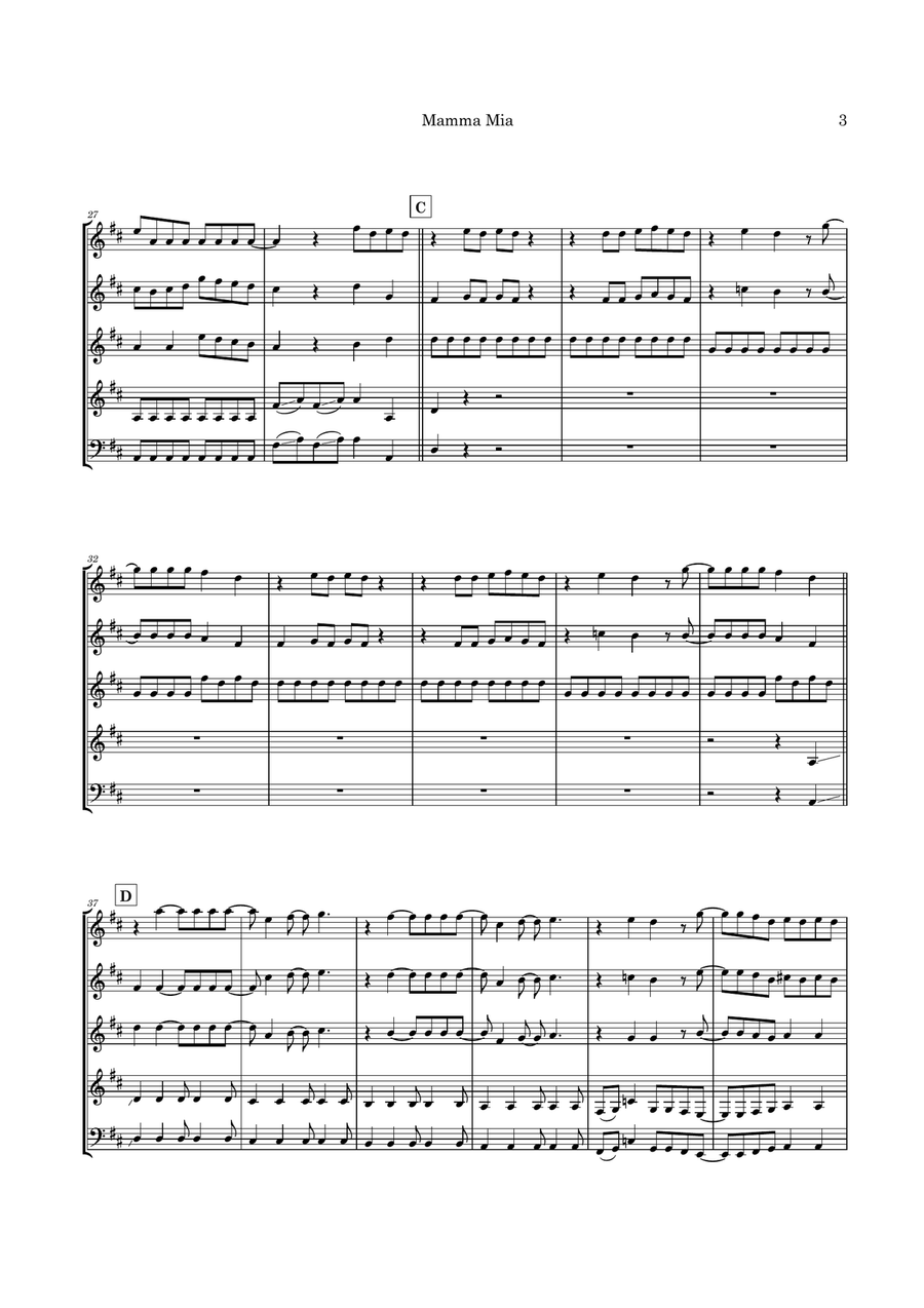 Mamma Mia by ABBA Guitar Ensemble - Digital Sheet Music page 6