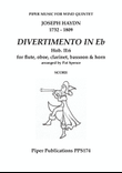 HAYDN DIVERTIMENTO IN Eb arranged for wind quintet