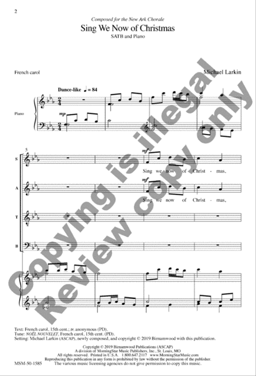 Sing We Now of Christmas Sing We Now of Christmas 4-Part scores gallery preview page 2